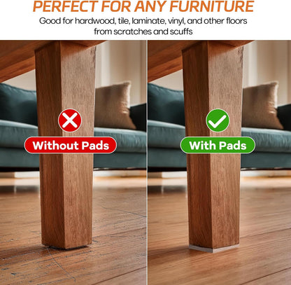 Felt Furniture Pads 10pcs 8" x 6" Adhesive Large Felt Pads, Cuttable Chair Leg Pads, Hardwood Floor Protectors for Furniture, Black