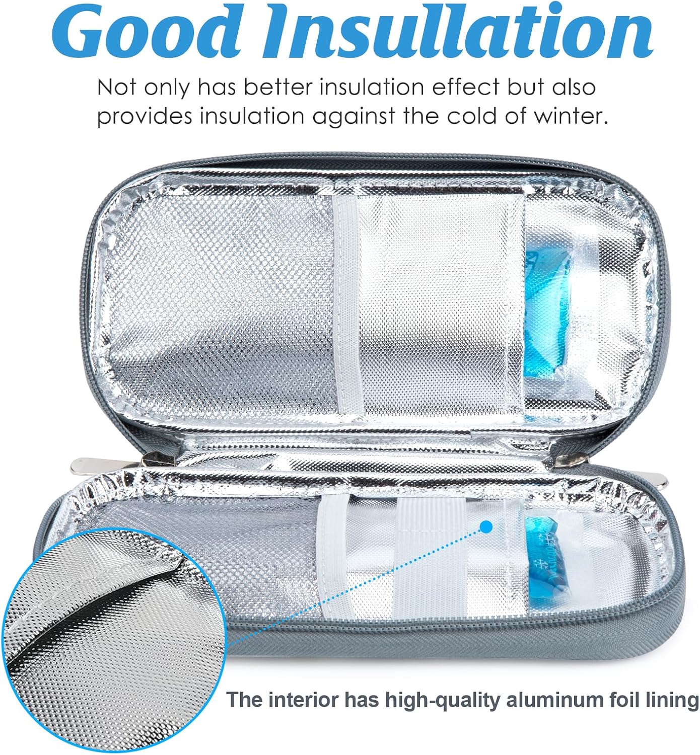 YOUSHARES Insulin Cooler Travel Case with Temperature Display - Refrigerated Medicine Cooling Bag with 2 TSA Approved Ice Pack, Medication Pen Diabetic Supplies Organizer for Trip and Daily