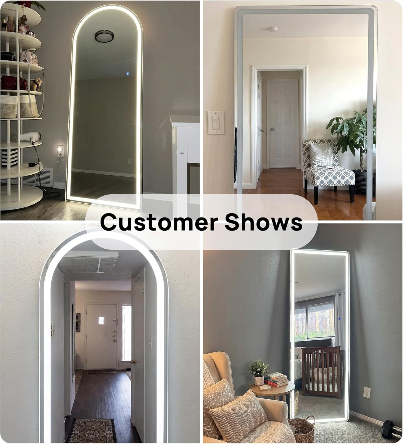 Mirror Full Length, 71 x 26 Inches Floor Mirror with Stand, XX-Large Arch Gold Mirrors for Bedroom, Dressing Room, Home Decor, Gold