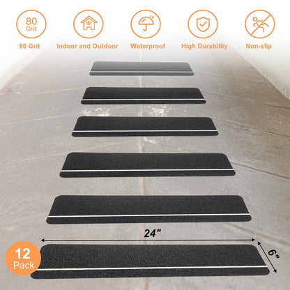 Qingluan Grip Tape, Heavy Duty Anti Slip Tape for Stairs Outdoor/Indoor Waterproof 4" x 33 ft, Safety Non-Slip Roll for Stair Step Traction Treads Stair Non Slip Strips Grey