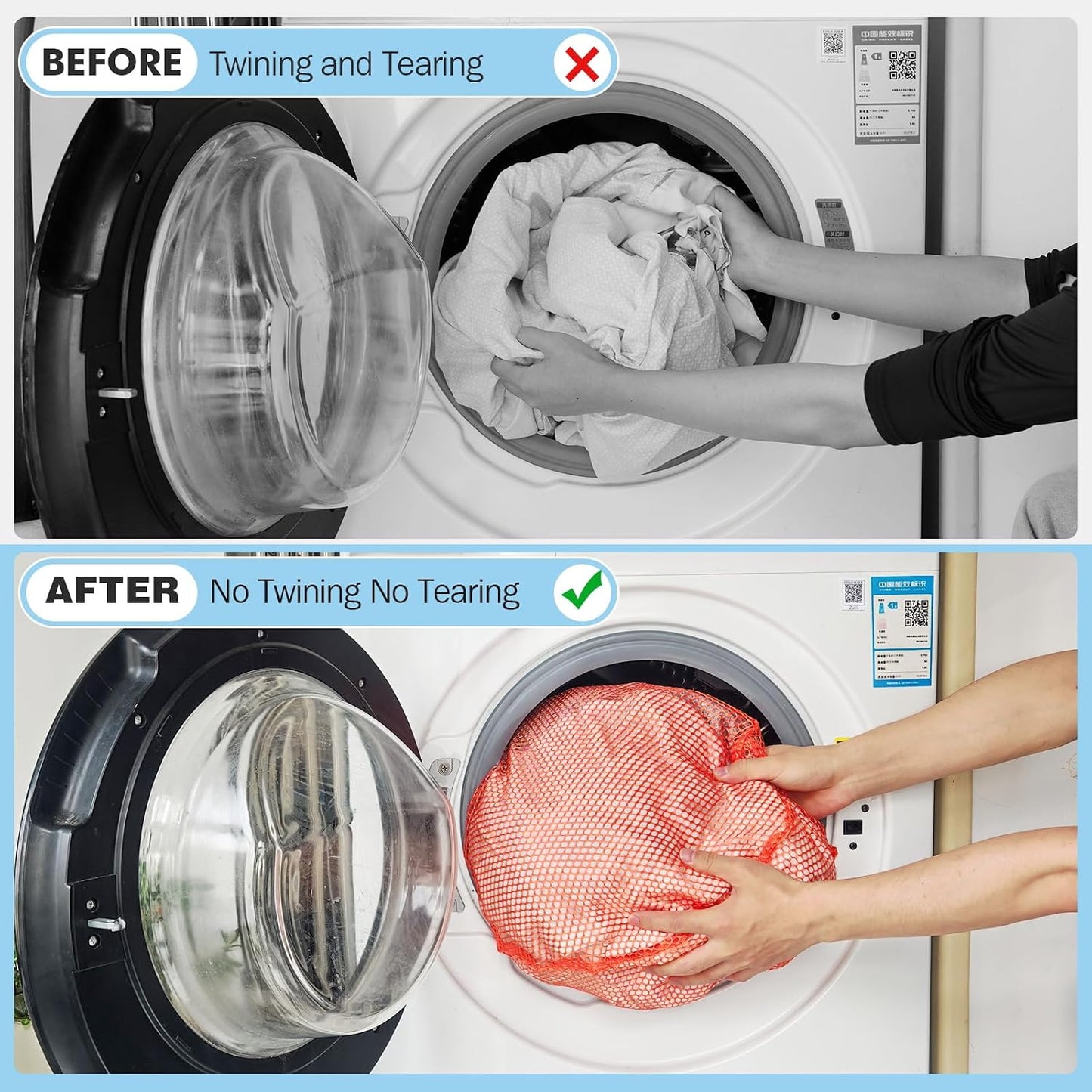 3 Pack XXL Mesh Laundry Bags for Delicates, Extra Large Laundry Wash Bags for Clothes,Bed Linen,Toys with Drawstring Closure Sturdy(3 XXLarge 28 x 26 Inches)