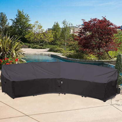 Patio Deck Box Cover, 63x30 Inch Fire Pit Covers with Straps and Handles, Waterproof Heavy Duty Outdoor Furniture Winter Cover for Keter, Suncast, Lifetime Container