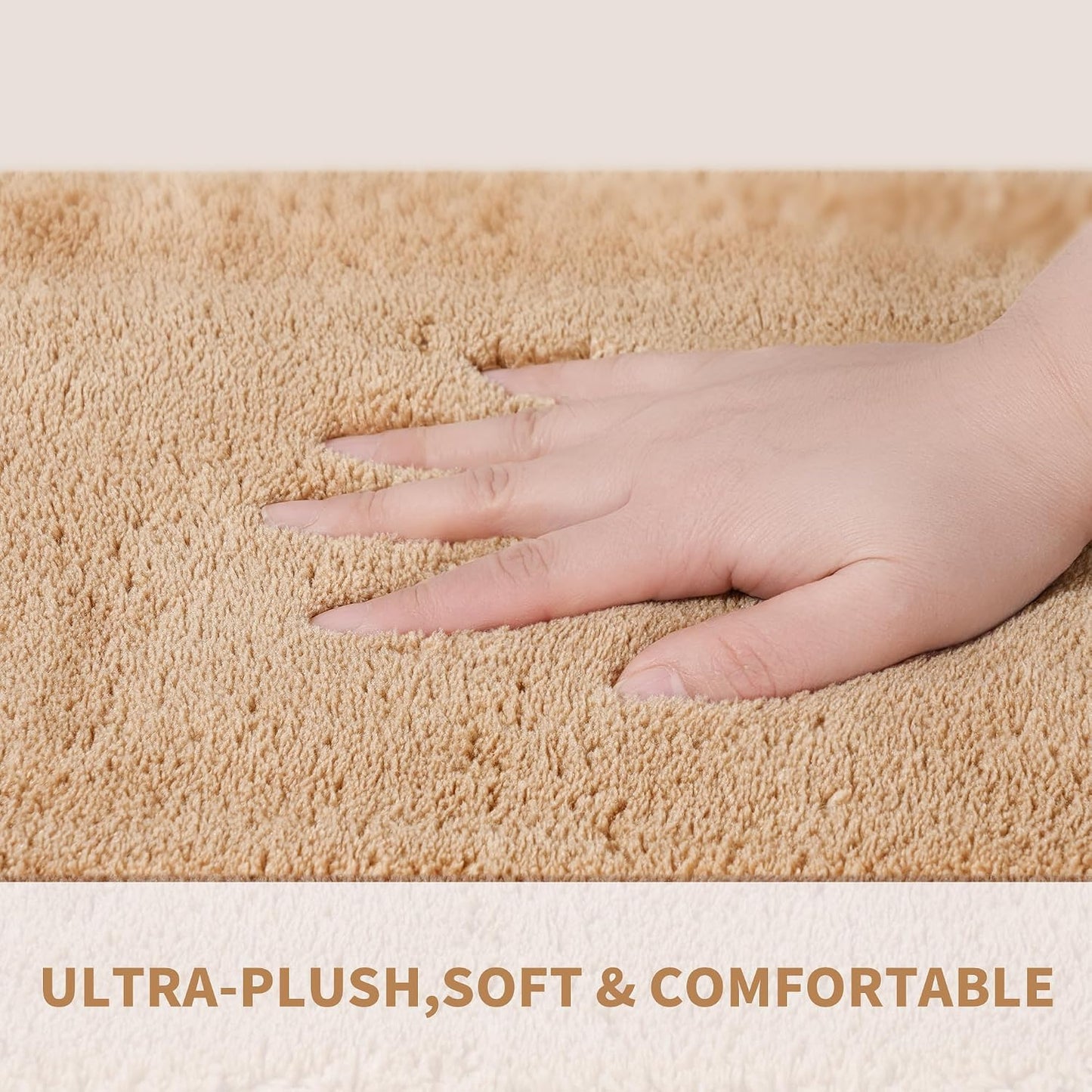 Bullnose Stair Treads Non Slip 9.5" x 32", 14 Pcs Ultra Plush Carpet Stair Treads for Wooden Steps Indoor with Edge Protection, Reusable Peel and Stick TPU Backing Stair Runner Rugs - Beige Gray