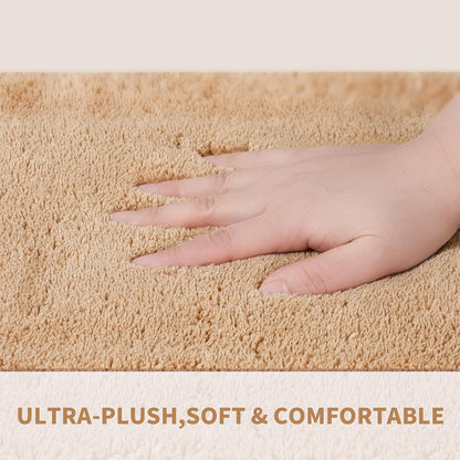 Bullnose Stair Treads Non Slip 9.5" x 32", 14 Pcs Ultra Plush Carpet Stair Treads for Wooden Steps Indoor with Edge Protection, Reusable Peel and Stick TPU Backing Stair Runner Rugs - Beige Gray