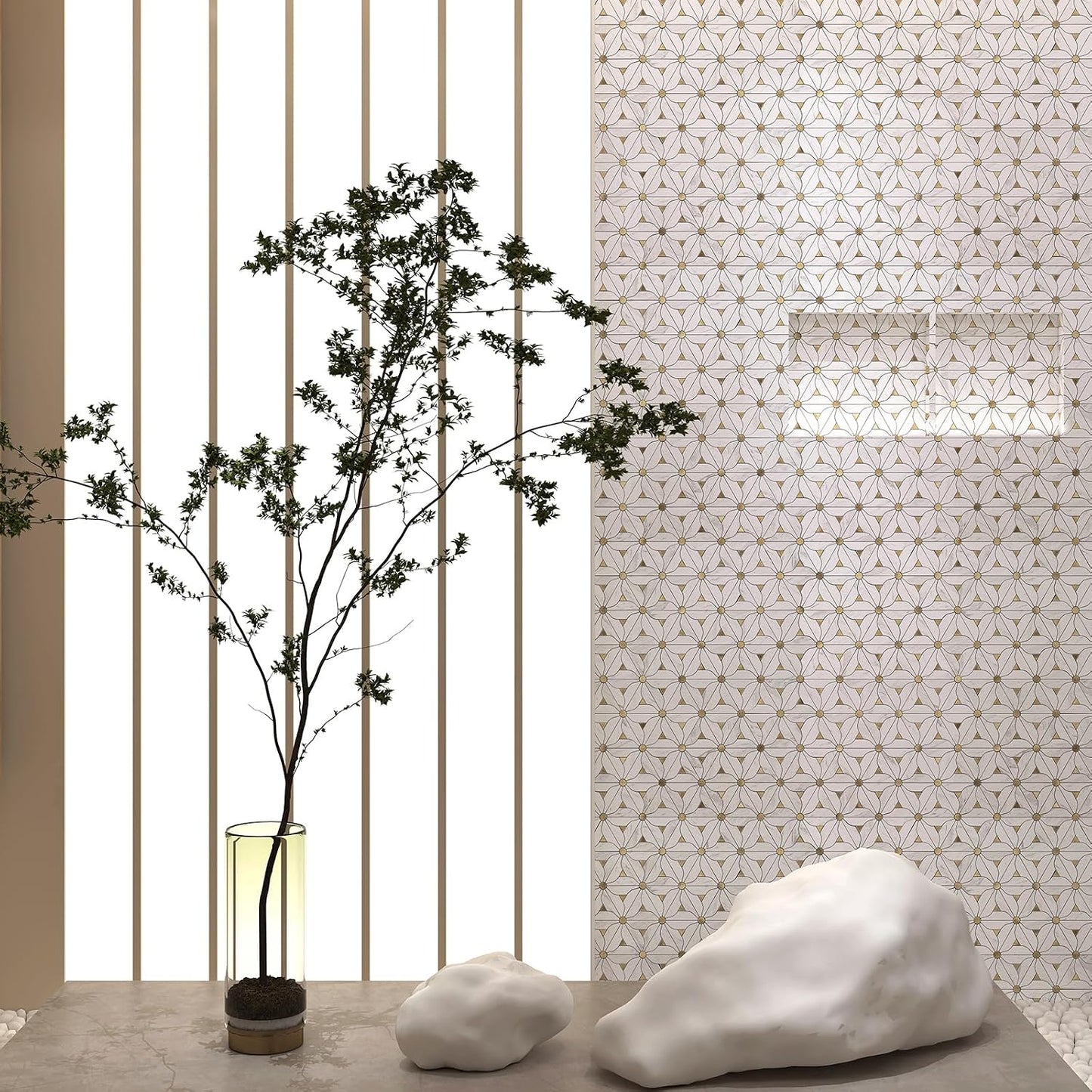 Peel and Stick Backsplash Tile, 10 Sheets Waterproof PVC Wall Tiles for Kitchen Bathroom, Thick Self Adhesive Stick on Backsplash, Covers 9.67 Sq.Ft