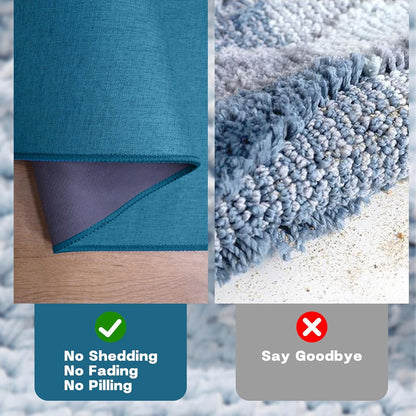 Yancorp 16"x26" Ultra Thin Bathroom Rugs,Low Profile Bath Rug,Rubber mat,Fit Under Door,Non Slip,Machine Washable Shower Rug,Dark Grey