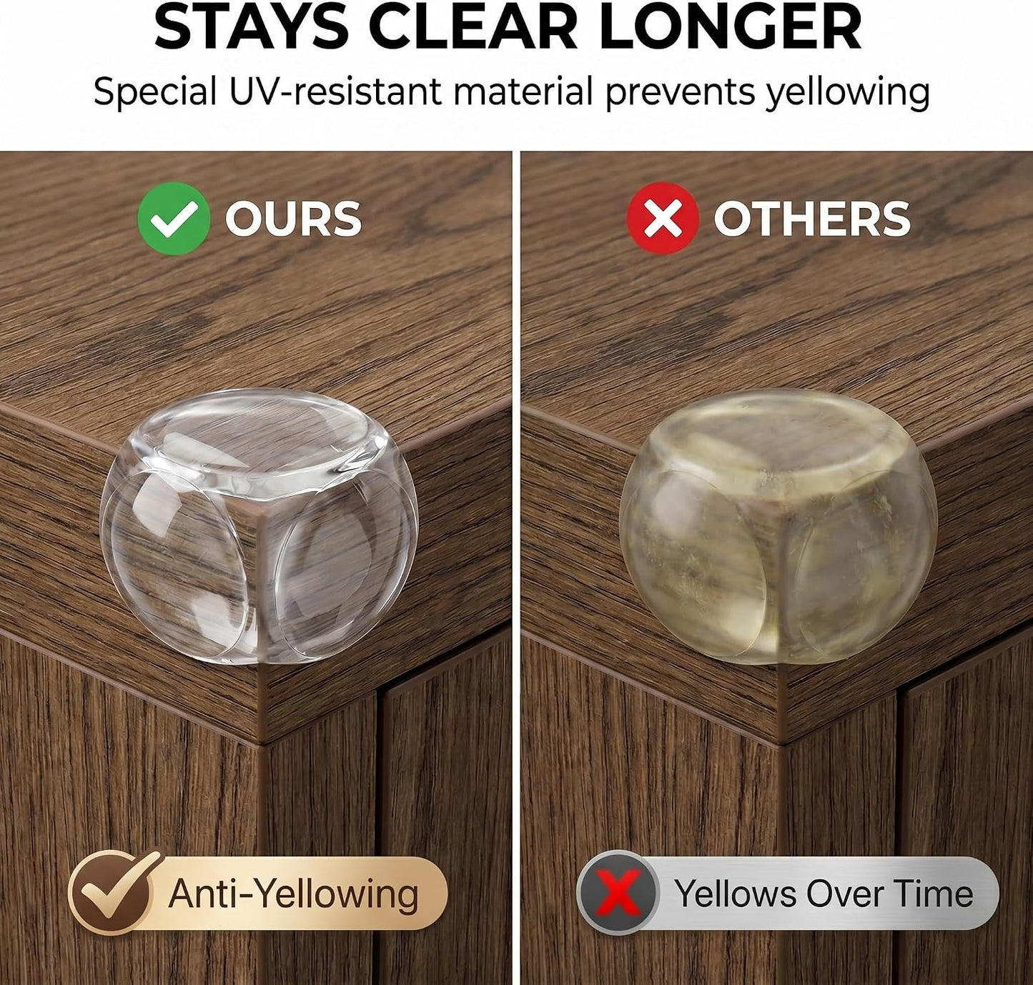 30 Pcs Clear Baby Corner Protectors, L-Shaped & Spherical Baby Proof Guards | Soft PVC Table Corner Covers for Safety on Tables, Cabinets, Shelves, Furniture Edge Guards, Safety Bumpers for Home(14L&16R)