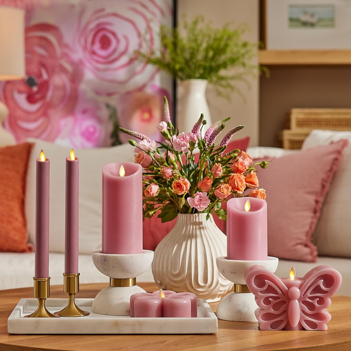 Luminara Flameless LED Battery Operated Ivory Pillar Candle, Flickering Realistic Moving Flame, 3" x 4.5" Luminous Real Wax Indoor Home Decor Pack of 1