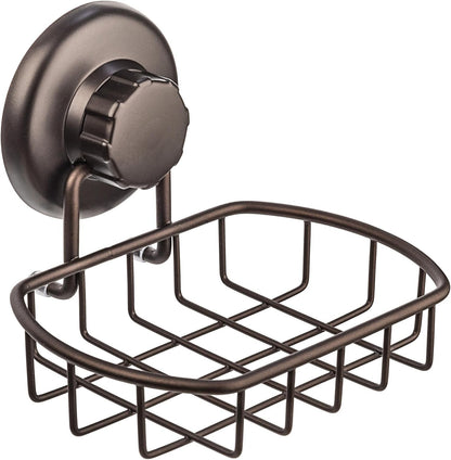 HASKO 2-Pack Suction Cup Soap Holder – Bar Soap Dish for Shower with Hooks for Bathroom – Optional Mounting with Adhesive Tape or Glue – Includes 2 Soap Savers – Stainless Steel SS304 - Silver