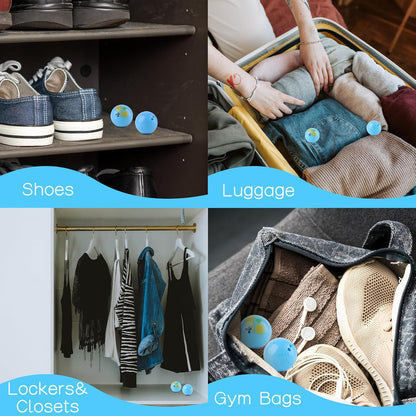 TIESTRA Shoe Deodorizer Balls (6 Pack) – Odor Eaters for Sneaker | Long-Lasting Odor Eliminator Air Freshener for Closet, Locker, Gym Bag, Drawer & Small Spaces| Fresh Linen | Pickle Ball&Blue