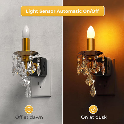 L LOHAS LED Night Light,Dimmable Night Lights Plug into Wall, 2 Pack Acrylic Nightlight with 0-100 LM Adjustable Brightness, 3000K Plug in Night Light with Dusk to Dawn Sensor, for Bathroom Hallway
