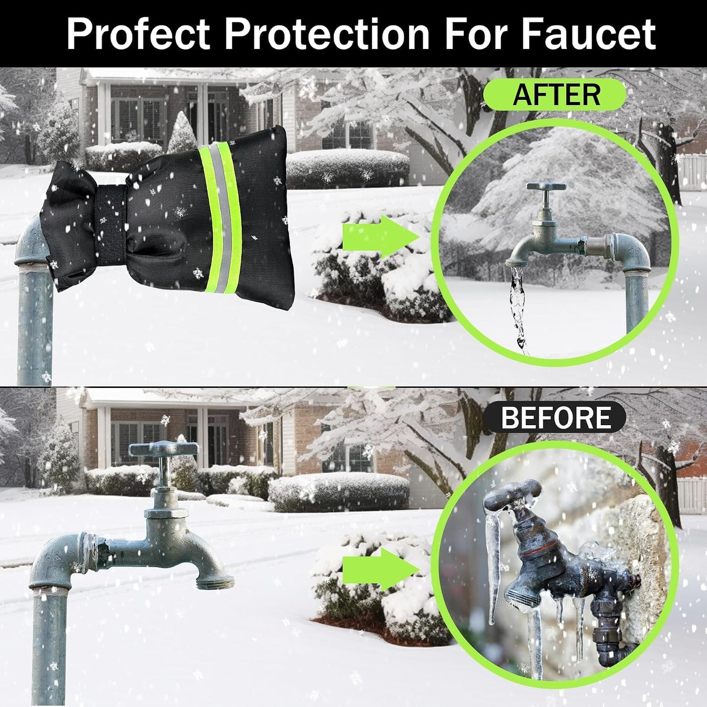 MENOLY 12 Pack Outdoor Faucet Covers for Winter, Upgraded Thicken 8.7"X5.5", Outside Thicker Insulated Faucet Cover Socks for Winter Freeze Protection, Reusable Waterproof Insulated Spigot Cover