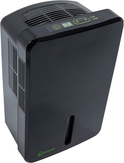 LOCKDOWN Automatic Dehumidifier with Quiet Operation, Drain Hose and Self Monitoring Controls for Humidity Control in Small Rooms, Safes and Closets