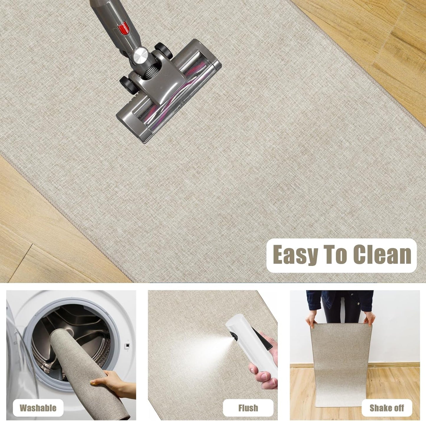 Yancorp 16"x26" Ultra Thin Bathroom Rugs,Low Profile Bath Rug,Rubber mat,Fit Under Door,Non Slip,Machine Washable Shower Rug,Dark Grey