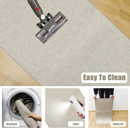 Yancorp 16"x26" Ultra Thin Bathroom Rugs,Low Profile Bath Rug,Rubber mat,Fit Under Door,Non Slip,Machine Washable Shower Rug,Dark Grey