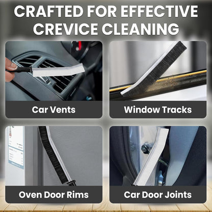 Crevice Cleaning Brush Set – 6Pcs Hard Bristle Cleaning Tools for Grout, Tile Floors, Gaps & Narrow Spaces – Small Grout Scrub Brush for Cleaning Bathroom, Shower, Window Tracks, Kitchen
