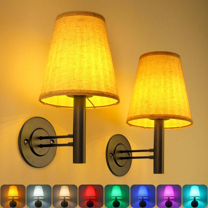 TECOMLIGHT Battery Operated Wall Sconces Lights for Bedroom Set of 2, Wireless Rechargeable LED Wall Lamp with Remote & Touch Control, Wall Mount Lighting Fixture for Living Room, Satin Gold