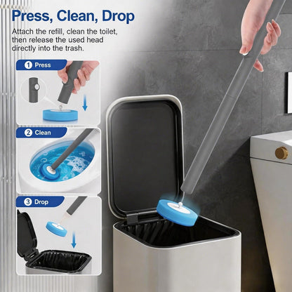 Disposable Toilet Brush with 32 Refills,Wall Mounted Toilet Wand and Holder Set, Deep Bathroom Cleaning Toilet Bowl Cleaner with Storage Holder