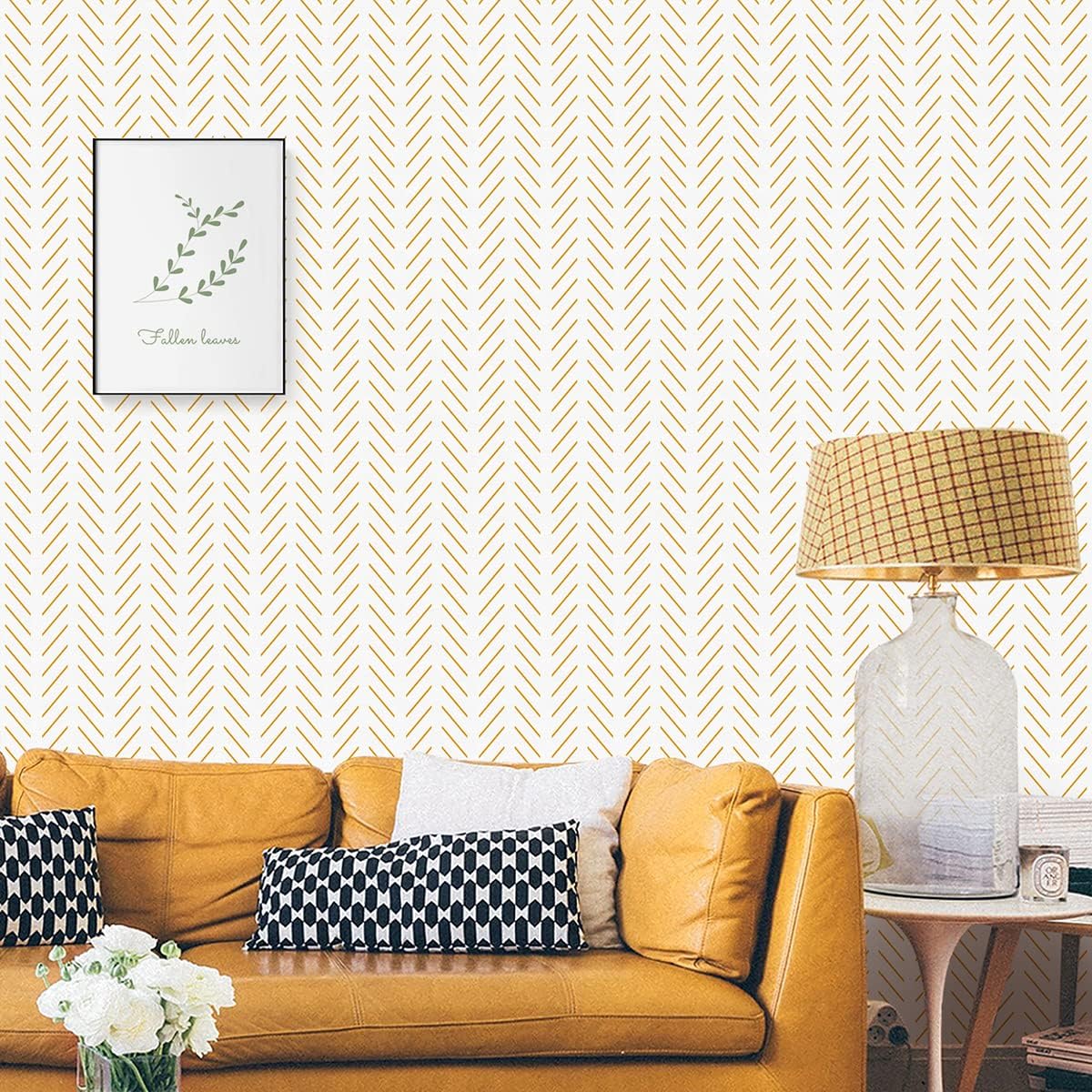 Erfoni Black and White Peel and Stick Wallpaper Modern Herringbone Contact Paper Bathroom 17.7inch x 118.1inch Geometric Removable Wallpaper Peel and Stick Self Adhesive Contact Paper for Accent Wall