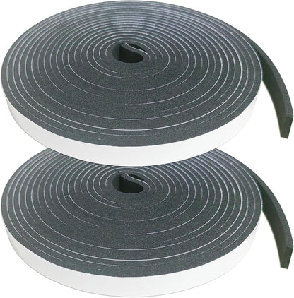 Thin Weather Stripping Foam Tape 2 Rolls (1/4 in x 1/8 in x 16.4 FT), Self Adhesive Door Seal Strip for Narrow Gaps, Window Insulation, Draft Stopper, Soundproof Foam Tape Total 32.8 FT