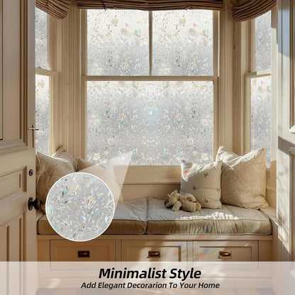 Frosted Window Privacy Film Static Cling, Removable Reusable Glass Sticker, Anti-UV Heat Blocking Decorative Window Film for Home Bathroom Bedroom with Installation Tools Frosted White 17x78inch