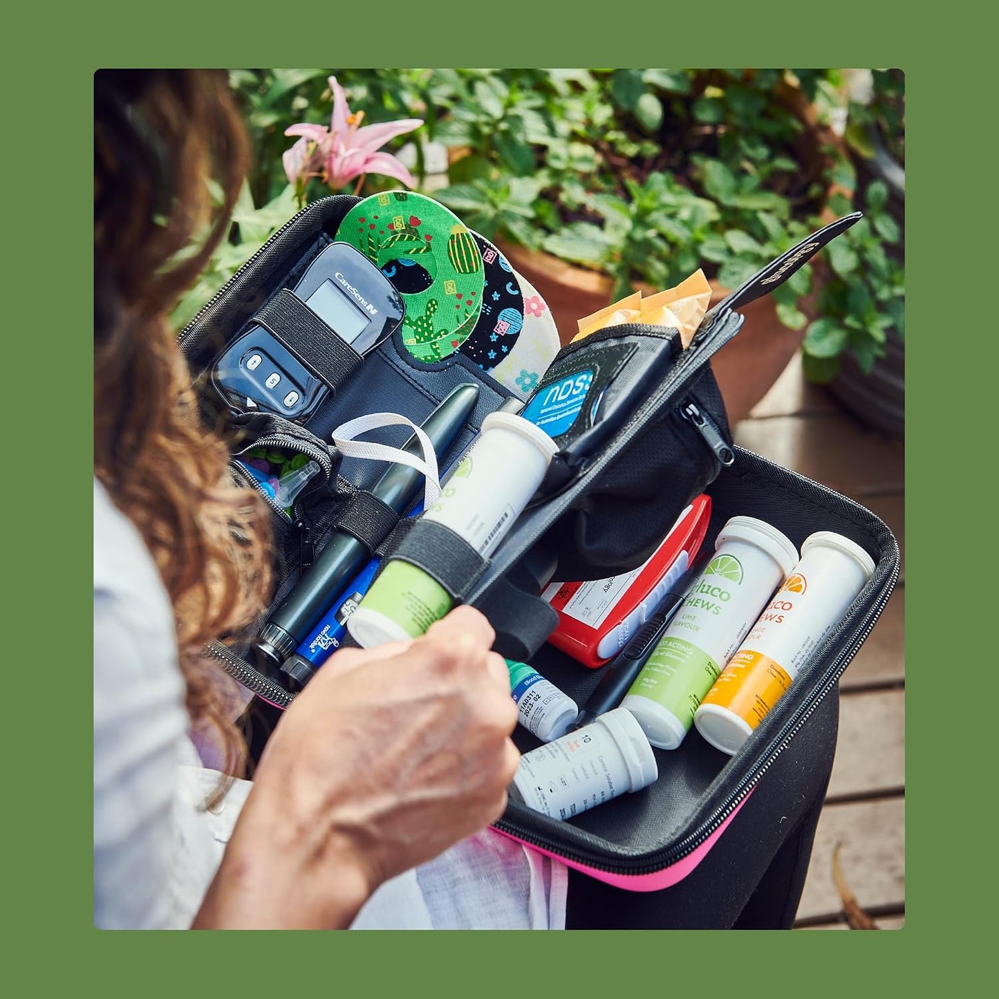 Glucology Large Diabetes Travel Case Hard Shell, Organizer for Glucose Monitor, Insulin Pen, BGL Strips, Syringe, Needles & Diabetic Supplies, Premium & Durable with Extra Compartment, Black