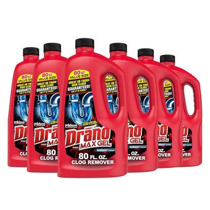 Drano Max Gel Clog Remover (80-Ounce, 6-Pack)