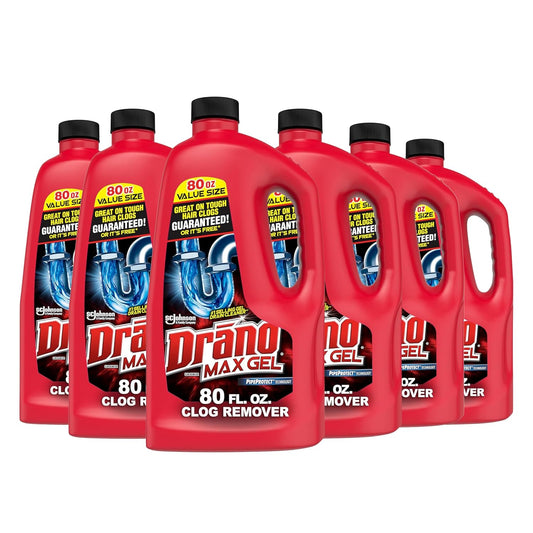 Drano Max Gel Clog Remover (80-Ounce, 6-Pack)