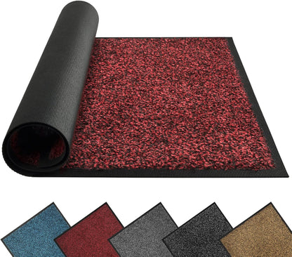 Mibao Front Door Mat, Dirt Trapper Welcome Mat for Outdoor Indoor, Non-Slip Waterproof Doormat, Durable Machine Washable Low Profile Entry Rug for Back Door Outside Patio Porch, 29.5" x 17", Grey