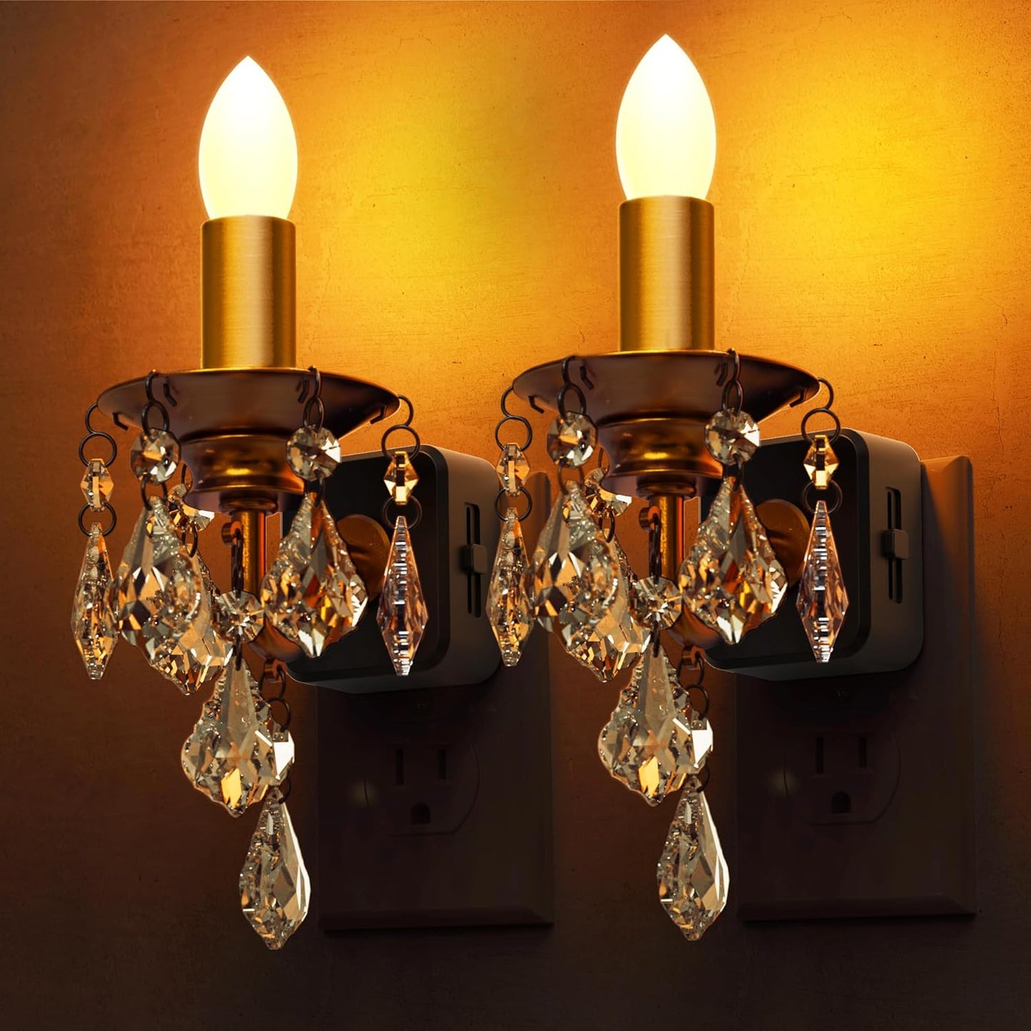 L LOHAS LED Night Light,Dimmable Night Lights Plug into Wall, 2 Pack Acrylic Nightlight with 0-100 LM Adjustable Brightness, 3000K Plug in Night Light with Dusk to Dawn Sensor, for Bathroom Hallway
