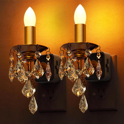 L LOHAS LED Night Light,Dimmable Night Lights Plug into Wall, 2 Pack Acrylic Nightlight with 0-100 LM Adjustable Brightness, 3000K Plug in Night Light with Dusk to Dawn Sensor, for Bathroom Hallway