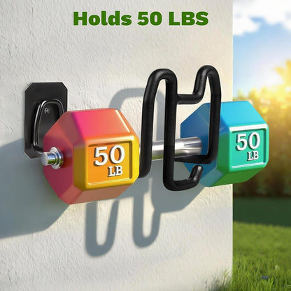 Garden Hose Holder Wall Mount Water Hose Holders for Outside | Metal Hose Hanger with Hook Heavy Duty Garden Hose Reel for Outside Yard Lawn Storage