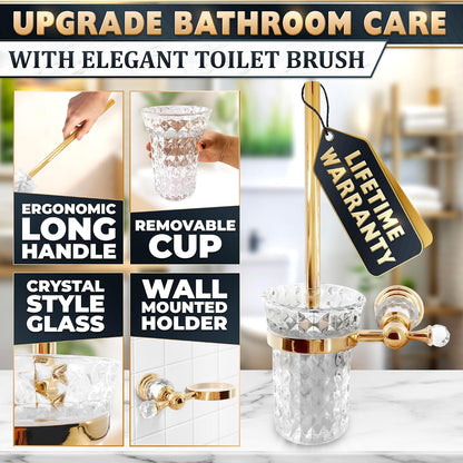 Black Toilet Brush and Holder Set - Slim Matte Design that Fits Anywhere - Stainless Steel Toilet Bowl Brush and Holder with 2 Rounded Corners, Replaceable Head, Removable Inner Bowl & Splash Guard