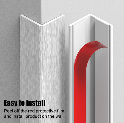 Wall Corner Protector, Walls Edge Protector，Self-Adhesive Wall Corner Guards,PVC Double Side Edge Protector， Furniture Stairs Guard (Gray 2PCS 90cm/35.4in)