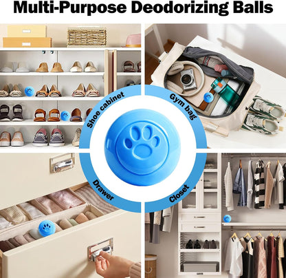 SCENTORINI Shoe Deodorizer Balls, 8 Pack Linen Scent Sneaker Deodorizer Balls, Odor Eliminator for Smell Shoes Boots, Long Lasting Shoe Freshener for Gym Bags, Drawers and Small Spaces