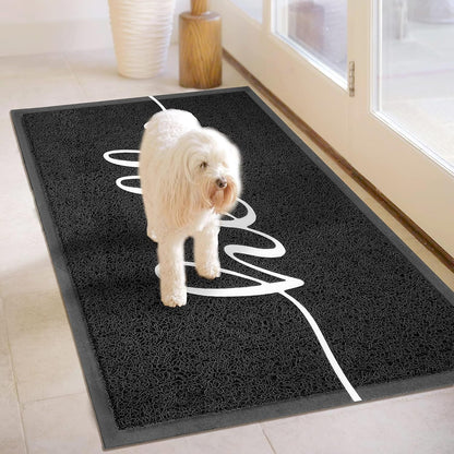EARTHALL Door Mat Outside Inside Home Doormat, 30"x17.5", Durable Floor Mat Non Slip Mat Ultra Absorb Mud Easy Clean Front Doormat for Garage, Entryway, Patio, High Traffic Areas, Black