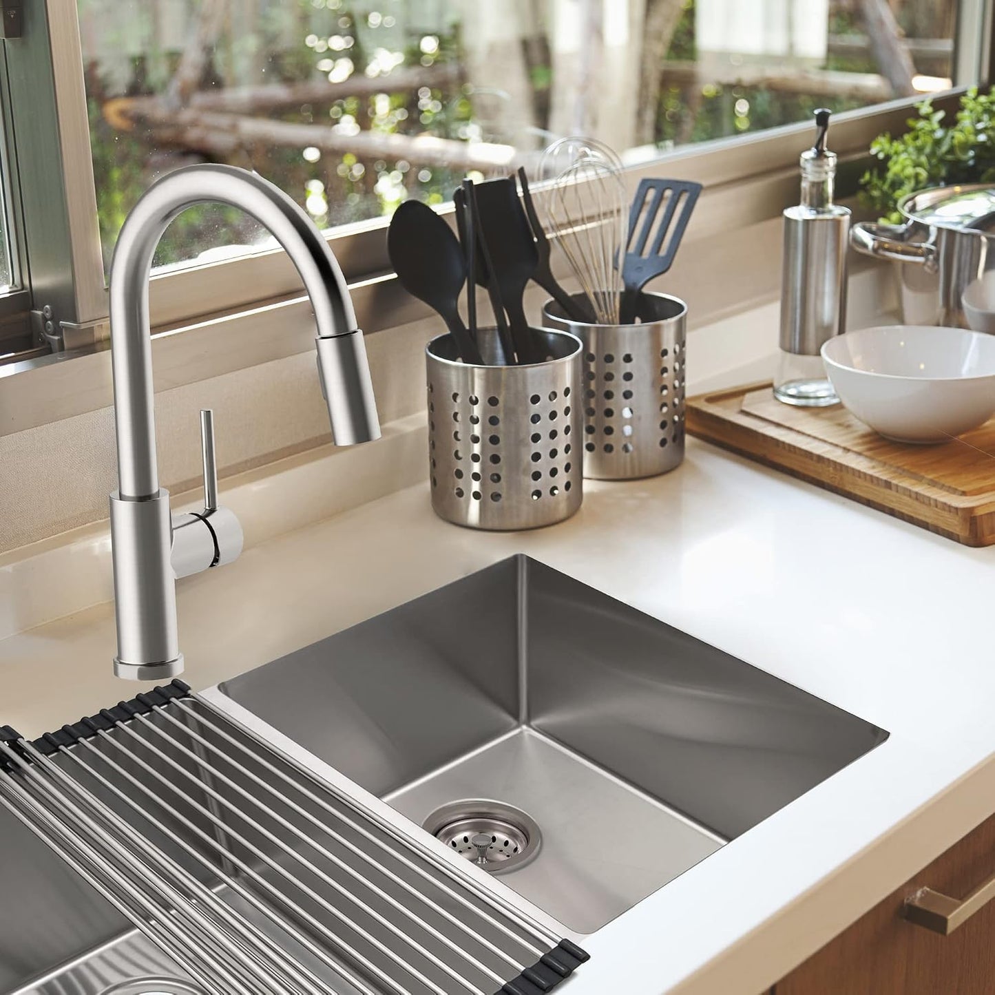 Design House 542969 Kitchen Sink Anti-Clogging S430 Stainless Steel Drain Strainer with Food Waste Catching Basket