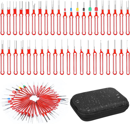 Terminal Pin Removal Tool Kit 82 Pcs Depinning Electrical Connector Pin Extractor Tool Set Wire Terminal Release for Automotive Car Household Devices - Black