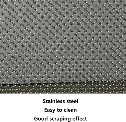Heavy Duty Outdoor Floor Mat, 31.5" x 16.9" Metal Scraper Door Mats, All Weather Stainless Steel Mud Mat, Waterproof Entrance Doormat for Patio Garden Use