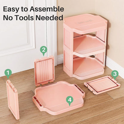 Kitstorack 8-Tier Vertical Plastic Shoe Rack, Freestanding Stackable Storage Organizer for Small Closets and Tight Spaces