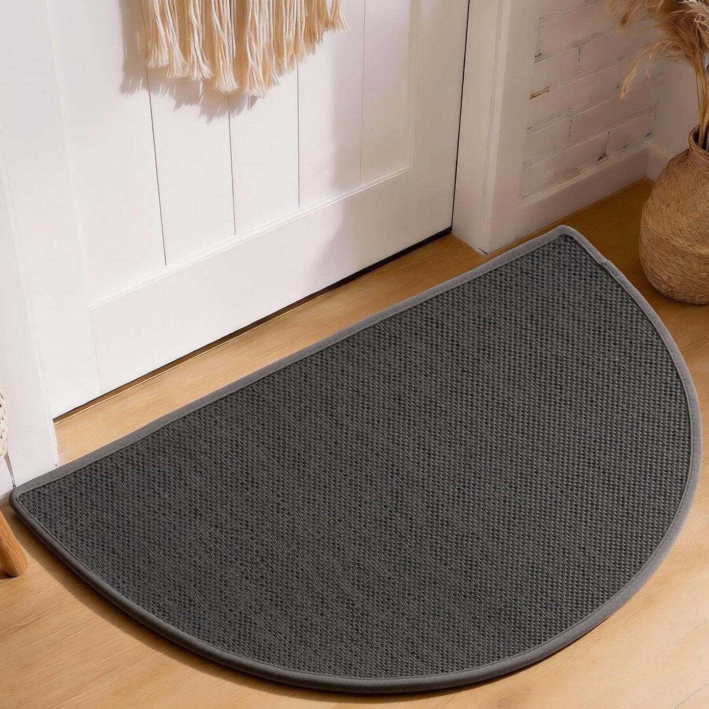 Door Mat 30"x17", Non Slip Washable Door Mat Indoor Entrance, Low Profile Absorbent Entry Rug for Front Door, Entryway, Inside Entrance, Rubber Backing Dirt Trapper Indoor Mat, Khaki