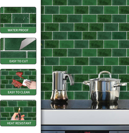 BSABSAQAA 10 Sheets Peel and Stick Backsplash for Kitchen 12"X12" Back Splash Adhesive Subway Wall Tile Sticker for Bathroom on Renter Friendlyn Marble