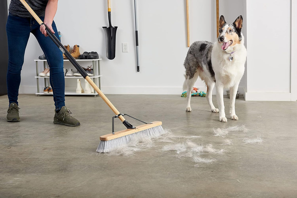 Harper 20201044 24 in. Indoor/Outdoor Dry All-Purpose Push Broom with Dual Bristles, for Dust, Gravel, Debris