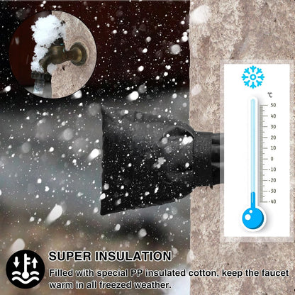2 PACK Outdoor Faucet Cover Socks for Winter Freeze Protection Thickened Outside Garden Faucet Socks 5.9" W x 7.5" H (Black)