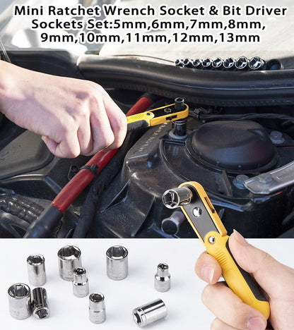 DOWELL 10 Piece Small Tool Kit,Mini Portable Tool Set,Home Repair Hand Tool Kit with Plastic Tool box Storage Case