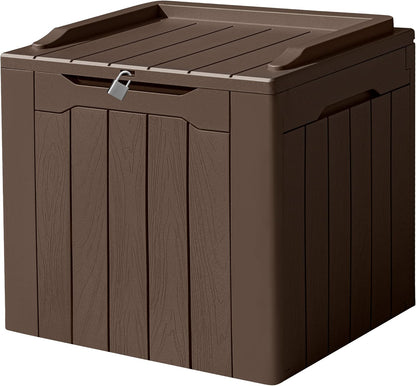 Devoko 100 Gallon Waterproof Large Resin Deck Box Indoor Outdoor Lockable Storage Container for Patio Furniture Cushions Garden Tools (100 Gallon, Black)