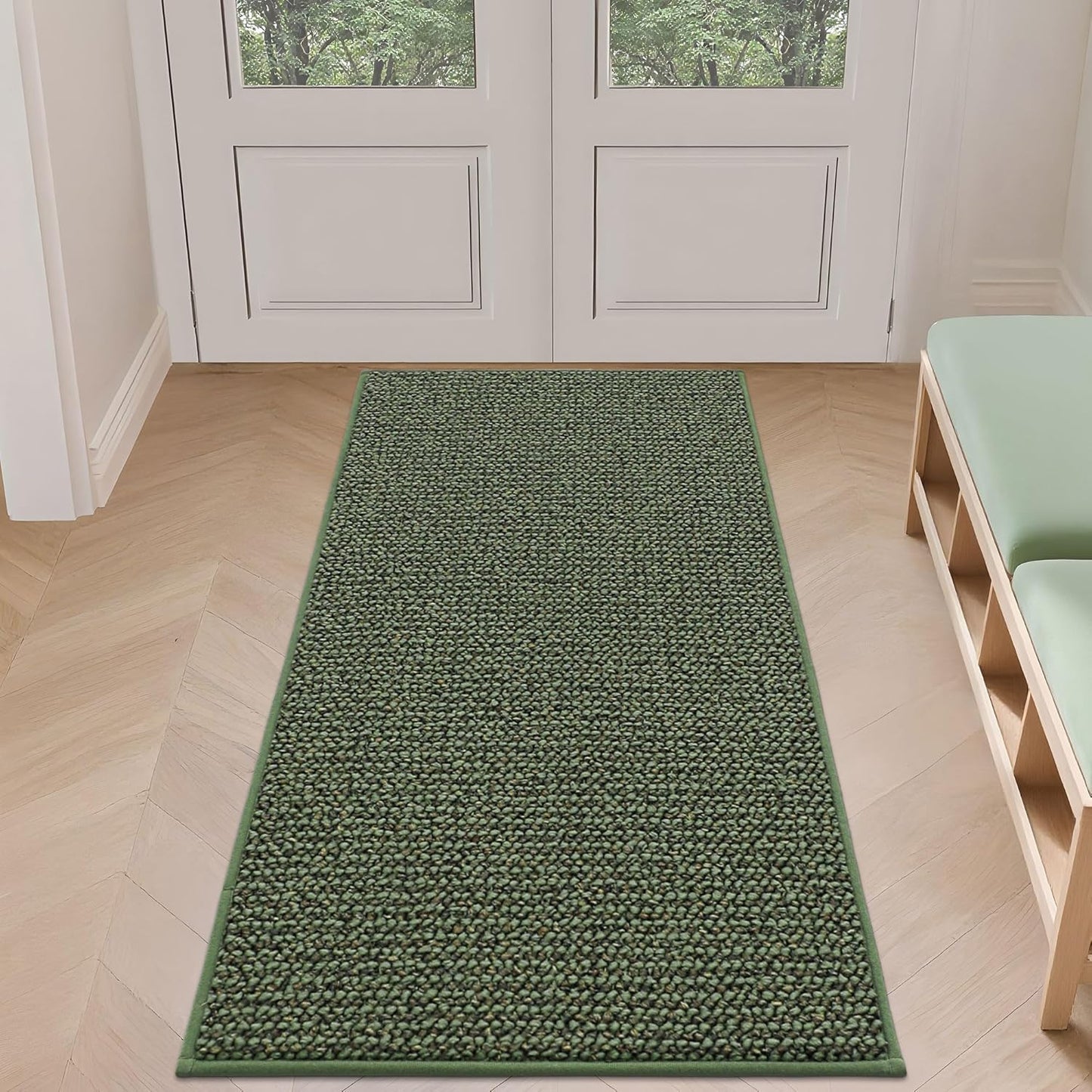BEQHAUSE Dirt Trapper Door Mat 20" x 32", Non-Slip Washable Doormats Entrance Mat, Dirt Resistant and Absorbent Welcome Mat, Low Profile Floor Mats for Front Back Door and Entryway, Beige
