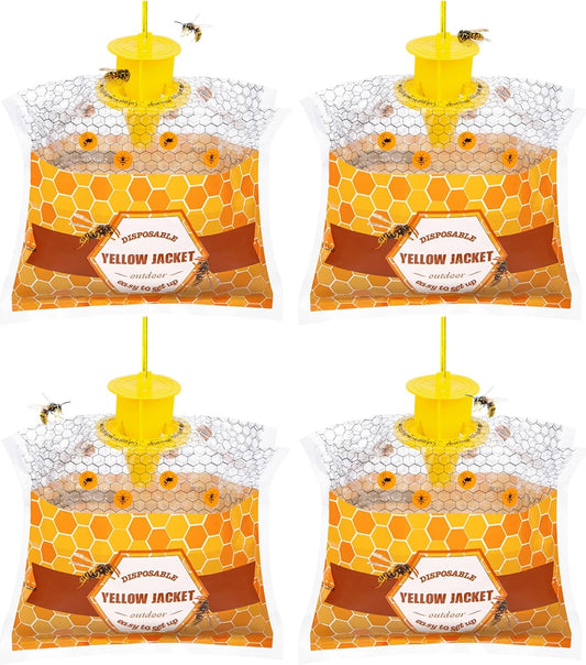 6 Pack Disposable Wasp Traps Outdoor Hanging Carpenter Bee Traps for Outside Yellow Jacket Trap Hornet Trap Wasp Catcher for Bug Flies Patio Garden