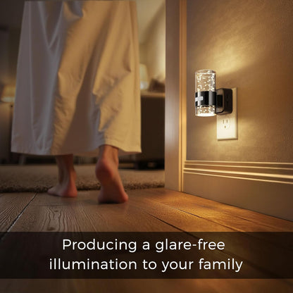 L LOHAS LED Motion Sensor Night Light,Dimmable Night Lights Plug into Wall, 2 Pack Acrylic Nightlight with 0-100 LM Adjustable Brightness, 3000K Plug in Night Light for Bathroom Hallway