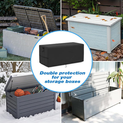 Kingling Deck Box Cover, Outdoor Storage Box Cover for Keter 30 Gallon Deck Box Waterproof Outside Patio Storage Bench Deck Boxes Covers Black (23" L x 18" W x 22" H inch)